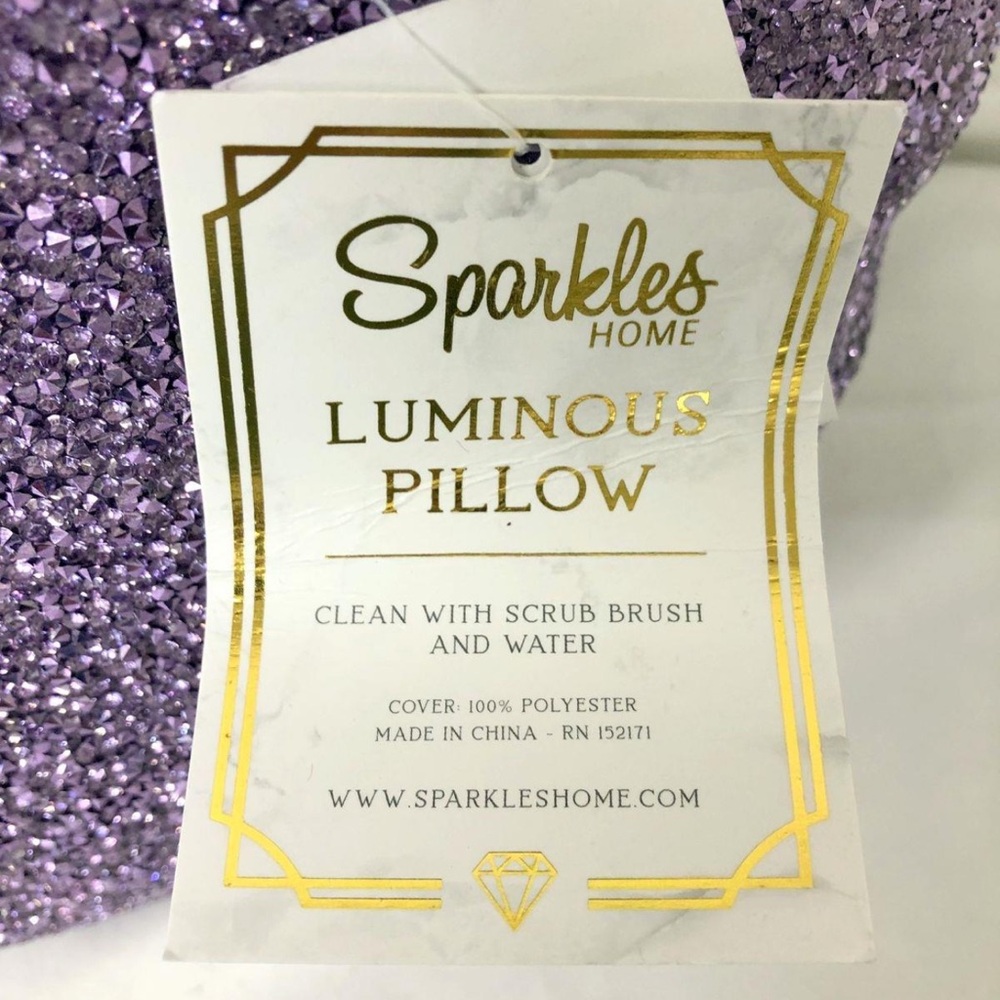 NWT Sparkles Home Luminous Purple Ghost Pillow - Picture 2 of 3